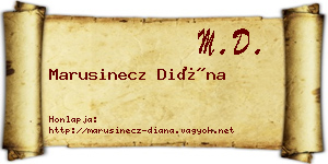 Marusinecz Diána névjegykártya